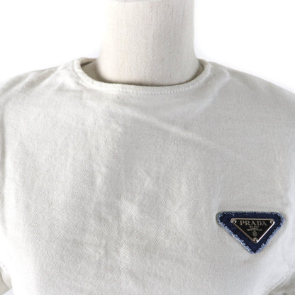 Prada Logo Cropped Denim Top GFT012