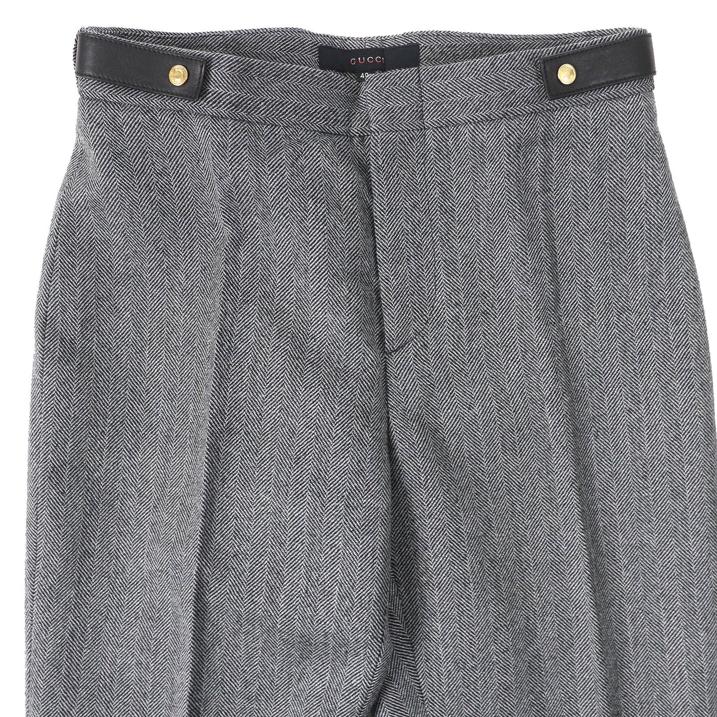 GUCCI Vintage Wool Herringbone Slacks with Belt
