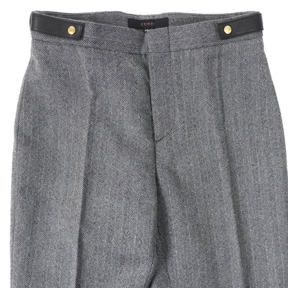 GUCCI Vintage Wool Herringbone Slacks with Belt