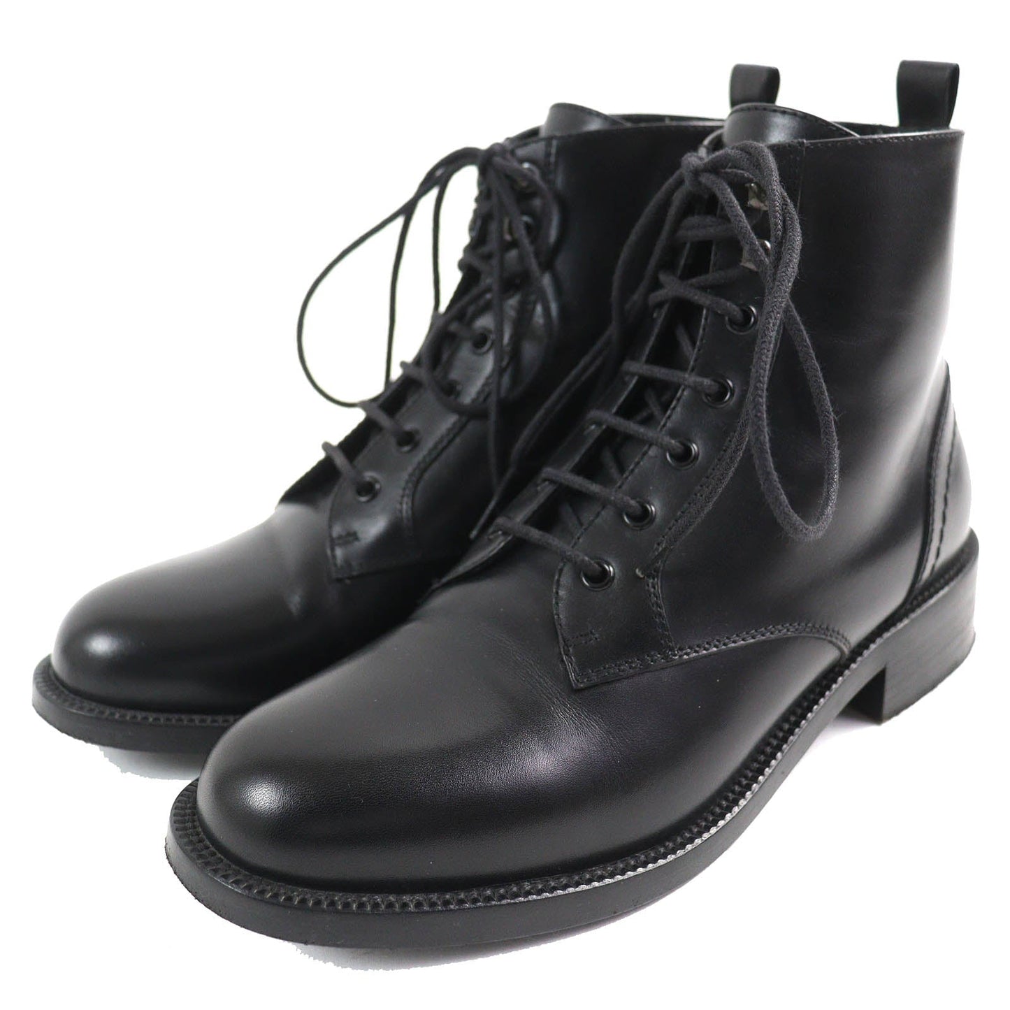 Saint Laurent Leather Lace-up Short Boots