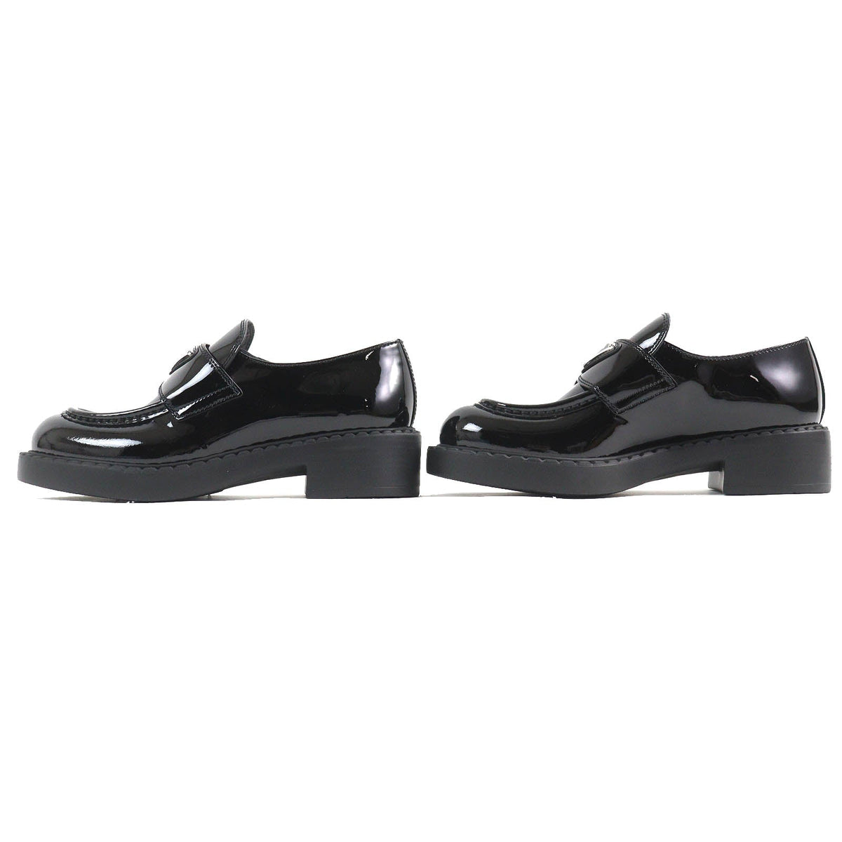 Prada Triangle logo Patent Leather Loafers