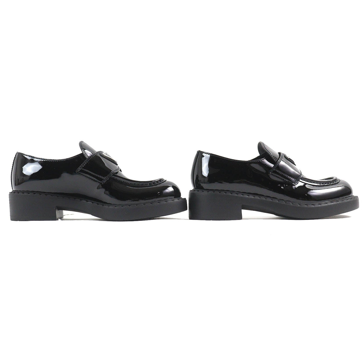 Prada Triangle logo Patent Leather Loafers