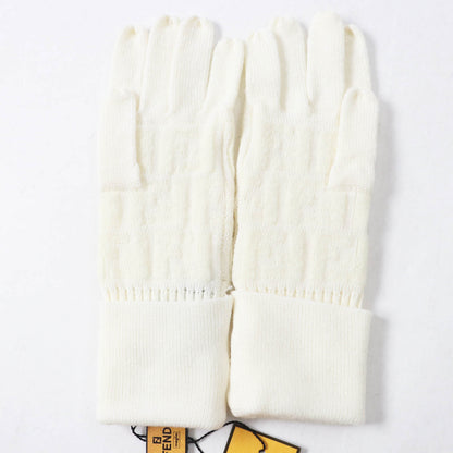 Fendi Wool Nylon Zucca Pattern Knit Gloves