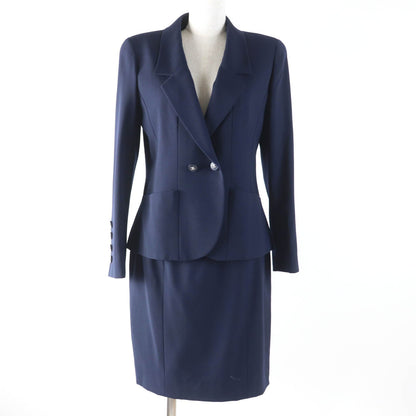 Chanel COCO Mark Button Wool 2way Jacket Skirt