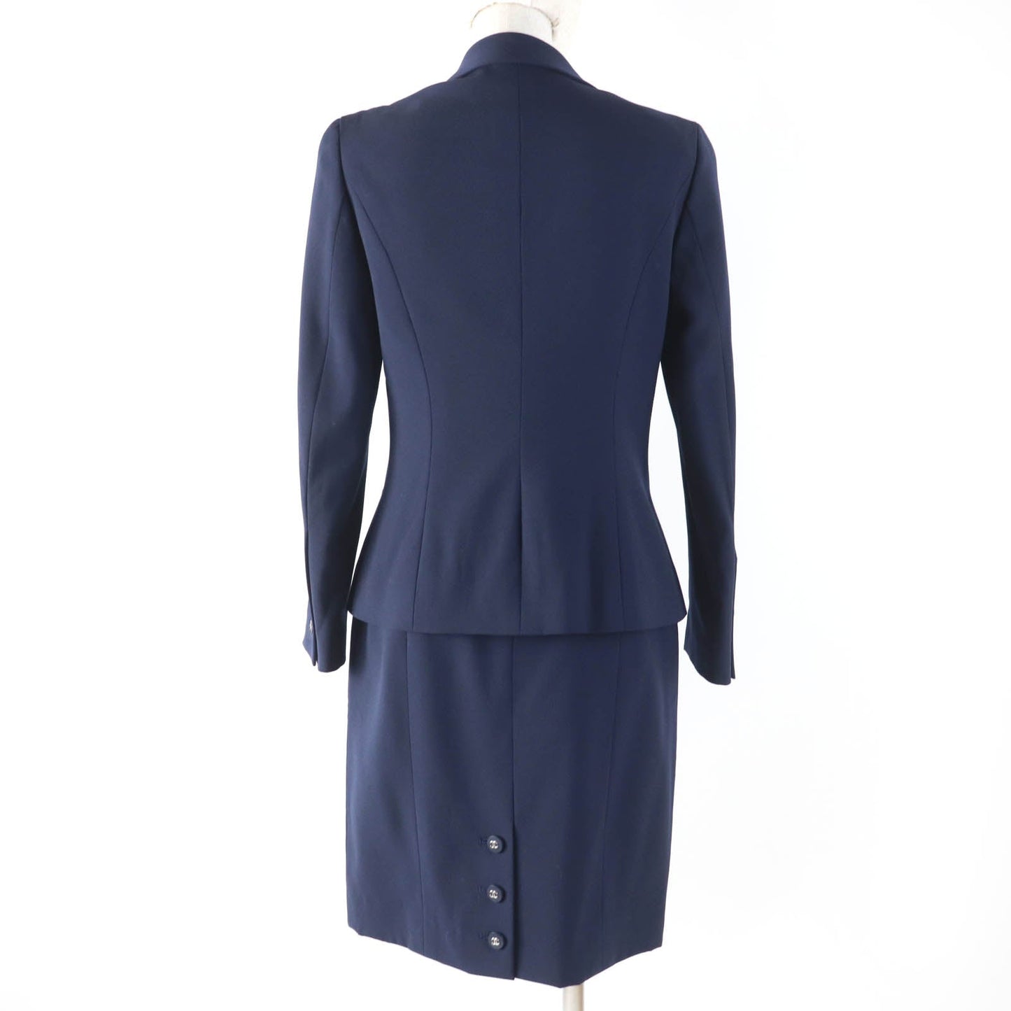 Chanel COCO Mark Button Wool 2way Jacket Skirt