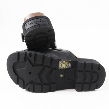 Christian Dior Diorquake Sabo Leather Mouton Sandals