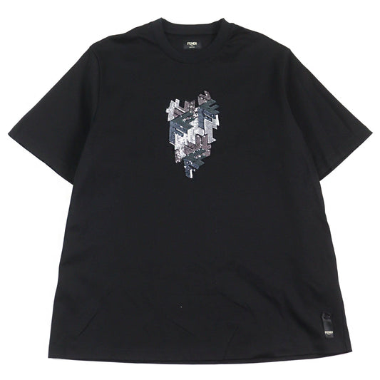 Fendi Logo sequin cotton T-shirt