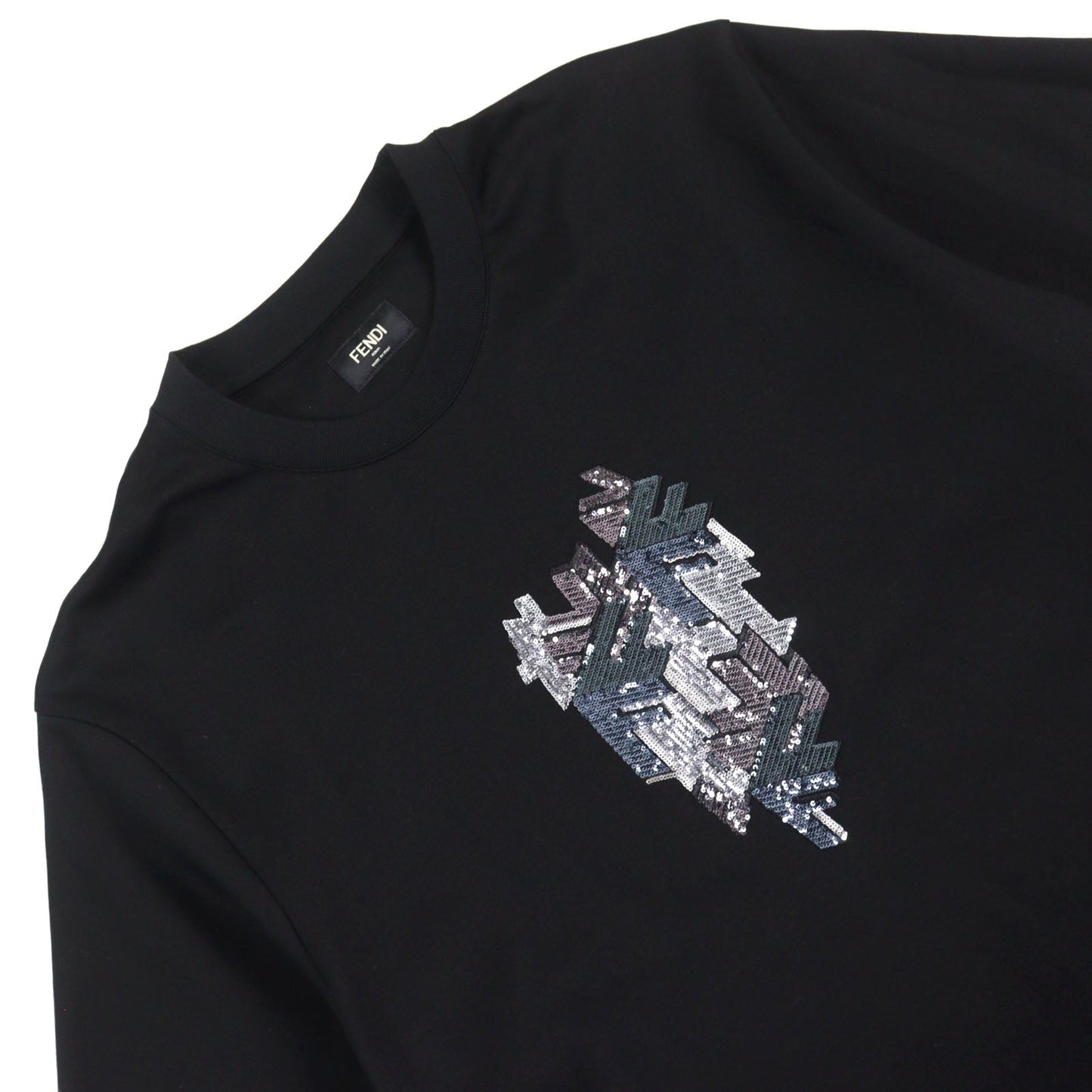 Fendi Logo sequin cotton T-shirt