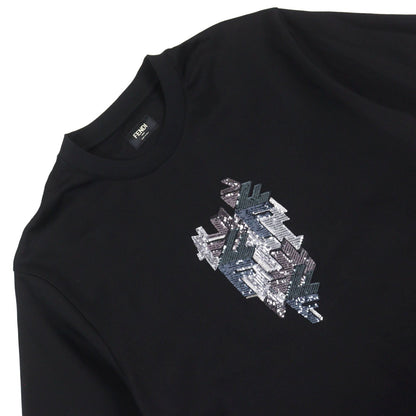 Fendi Logo sequin cotton T-shirt
