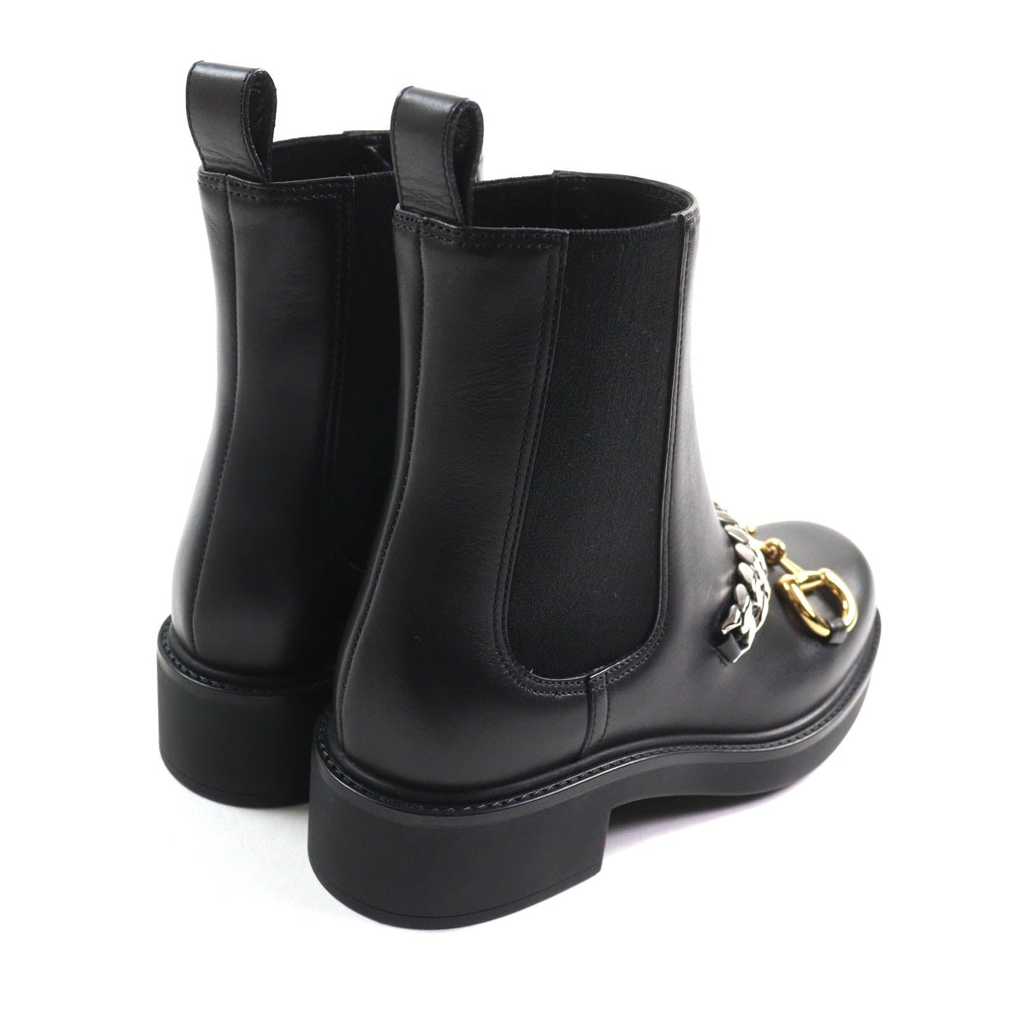 Gucci Horsebit Chain-embellished Leather Boots