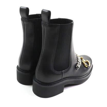 Gucci Horsebit Chain-embellished Leather Boots