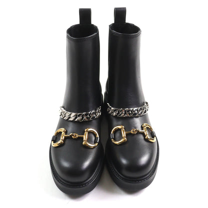 Gucci Horsebit Chain-embellished Leather Boots
