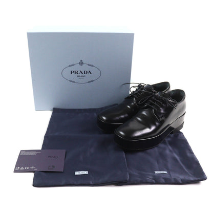 Prada Back logo leather lace-up platform dress shoes