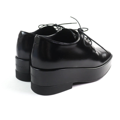Prada Back logo leather lace-up platform dress shoes