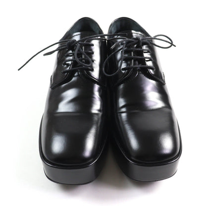 Prada Back logo leather lace-up platform dress shoes