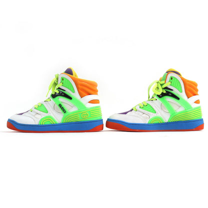 Gucci BASKET Leather Rubber High Cut Sneakers