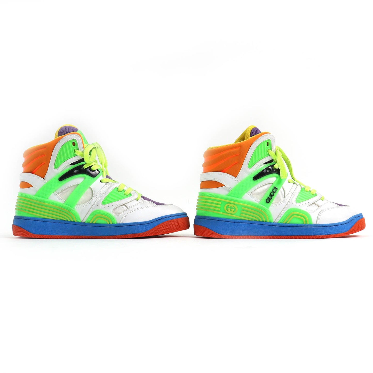 Gucci BASKET Leather Rubber High Cut Sneakers