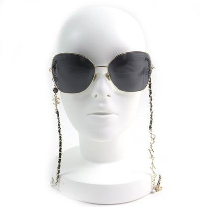 Chanel COCO Mark Camellia Butterfly Heart Pearl Chain Sunglasses