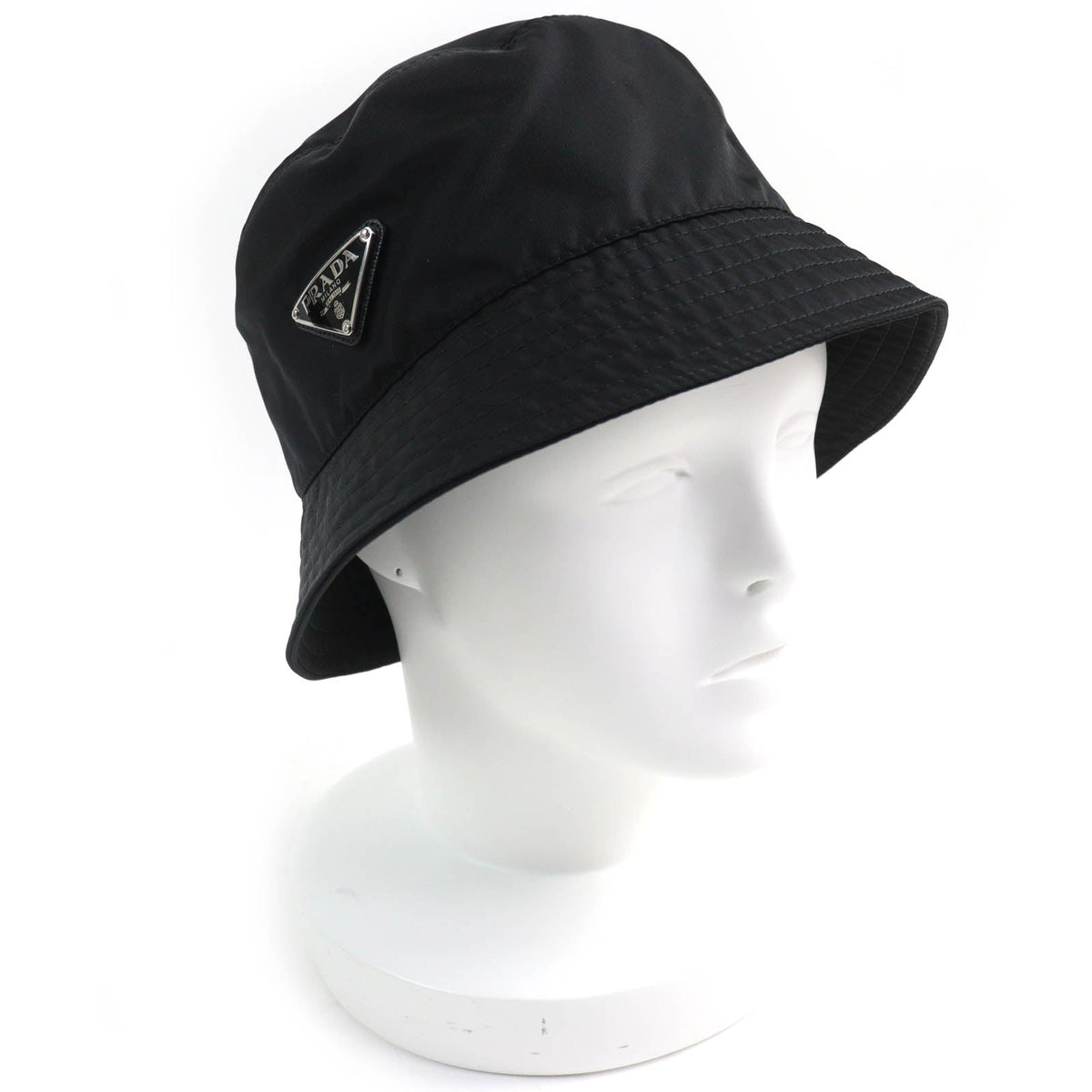 Prada Re-Nylon Triangle Logo Bucket Hat