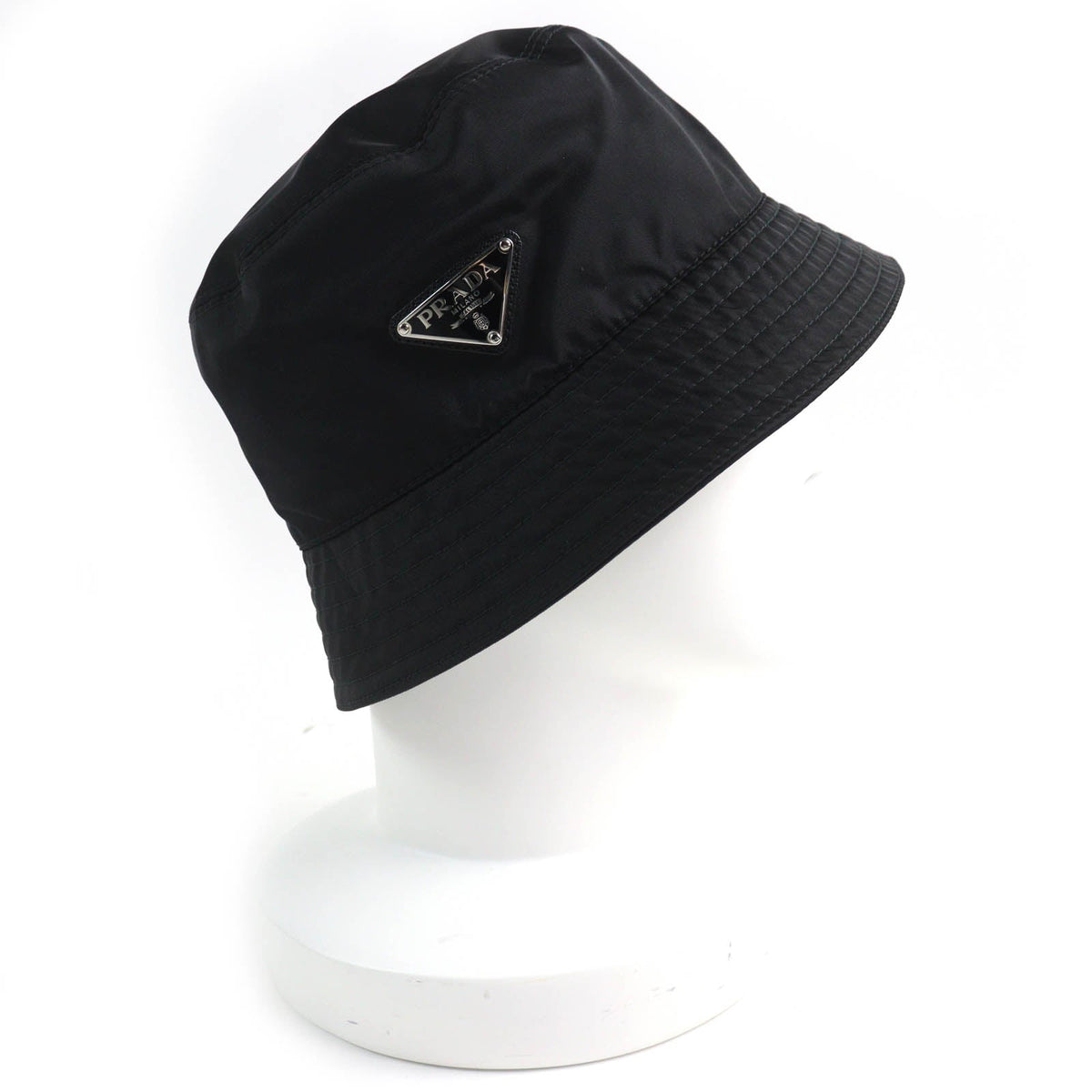 Prada Re-Nylon Triangle Logo Bucket Hat