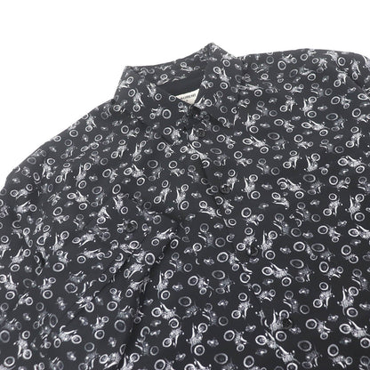 Saint Laurent Paris Bike All-over Print Silk Shirt