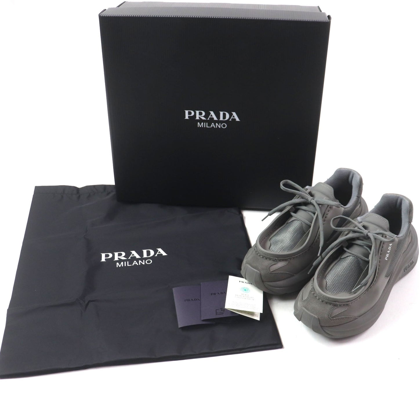 Prada SYSTEM Triangle logo leather sneakers