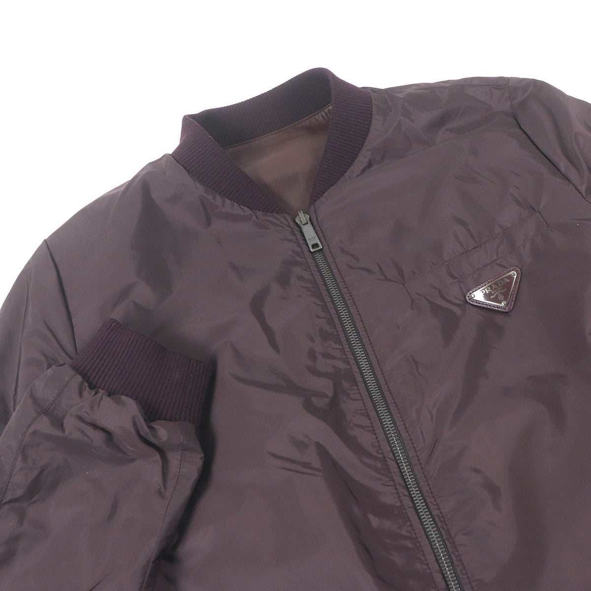 Prada Triangle logo Sheep leather Nylon 2way jacket