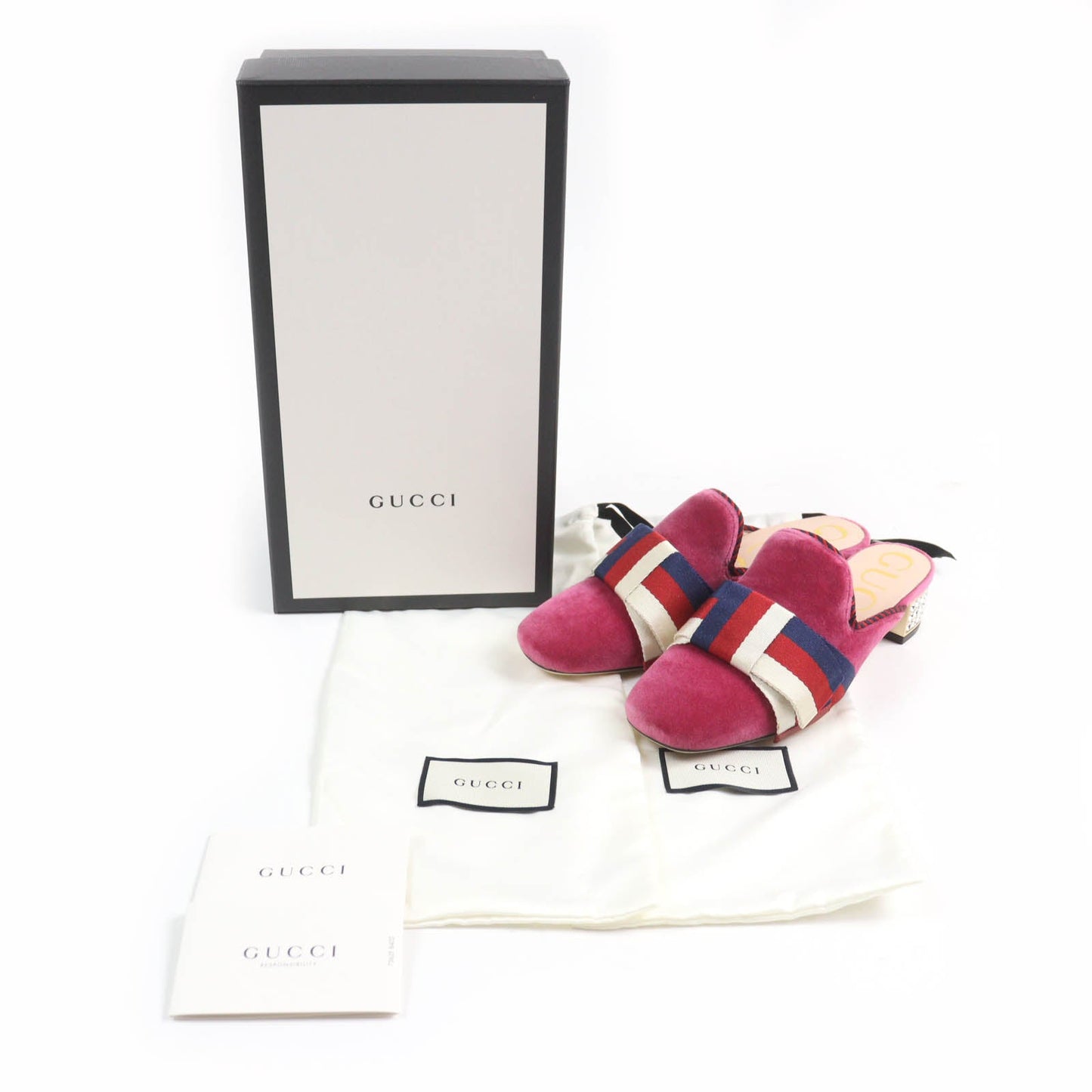 Gucci 496562 Velour Sandals