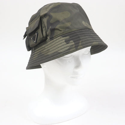 Prada Triangle Logo Bucket Hat Nylon Bucket Hat