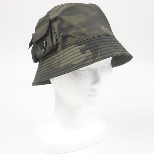 Prada Triangle Logo Bucket Hat Nylon Bucket Hat