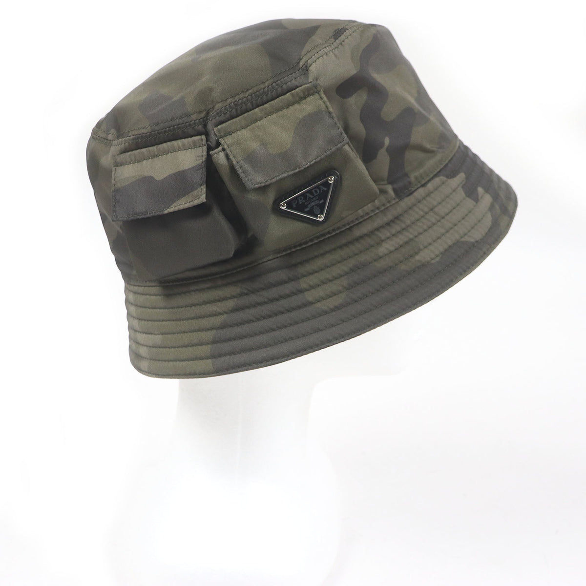 Prada Triangle Logo Bucket Hat Nylon Bucket Hat