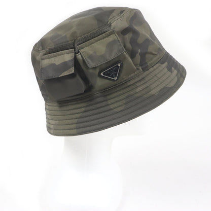 Prada Triangle Logo Bucket Hat Nylon Bucket Hat