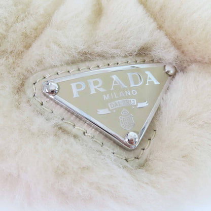 Prada Triangle With logo Sheep fur Hair Accessory