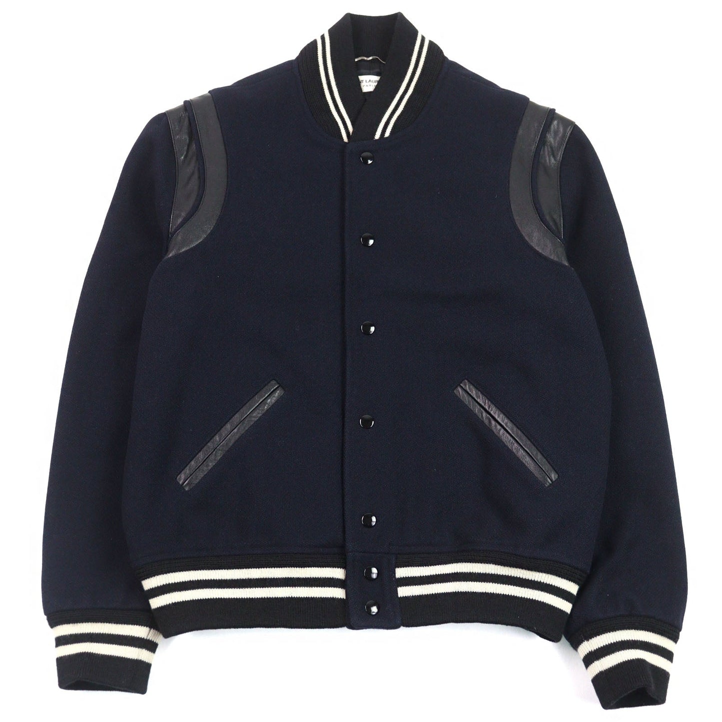 Saint Laurent Paris Eddie's leather and wool blend blouson