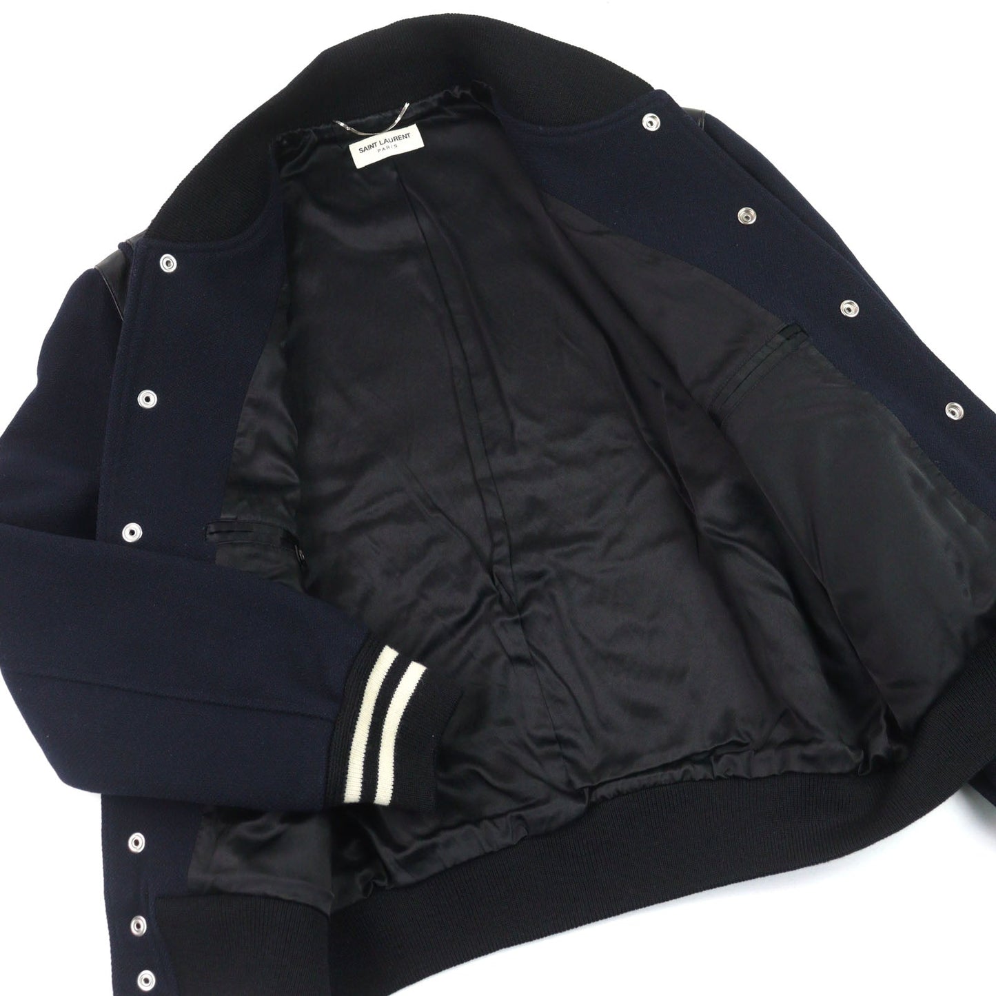 Saint Laurent Paris Eddie's leather and wool blend blouson