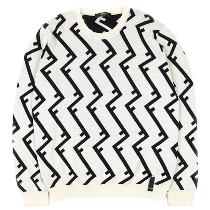 Fendi FF motif knit crew neck sweater
