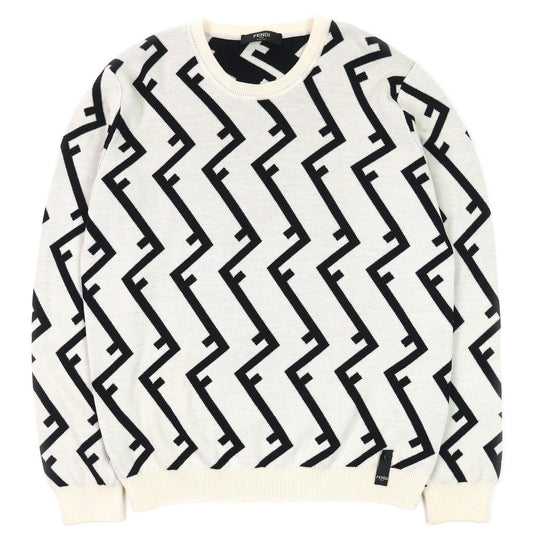 Fendi FF motif knit crew neck sweater