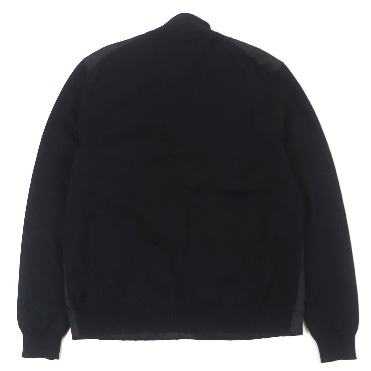 Prada Re-Nylon Triangle Logo Knit Switching Virgin Wool Jacket