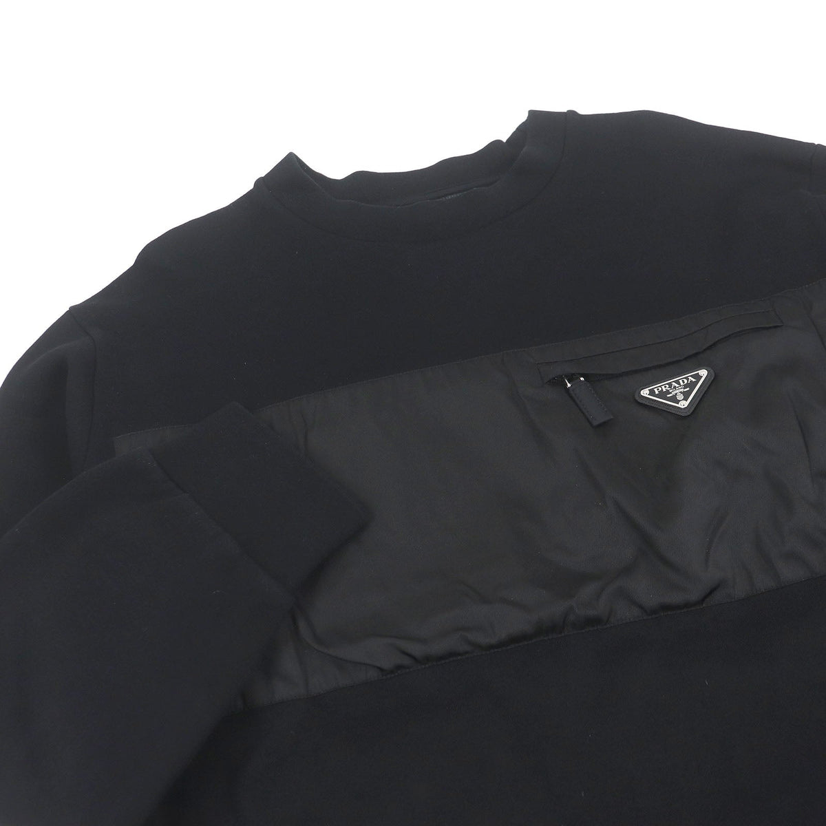 Prada Felpadouble Triangle Logo Cotton Sweatshirt