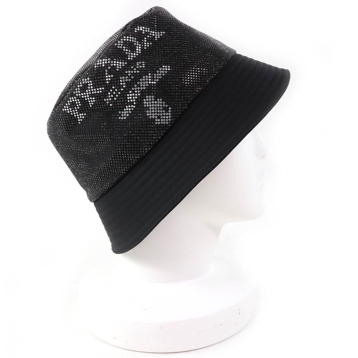 Prada Re-Nylon Logo Rhinestone Bucket Hat