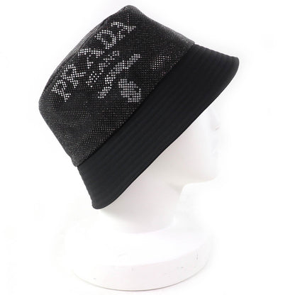 Prada Re-Nylon Logo Rhinestone Bucket Hat