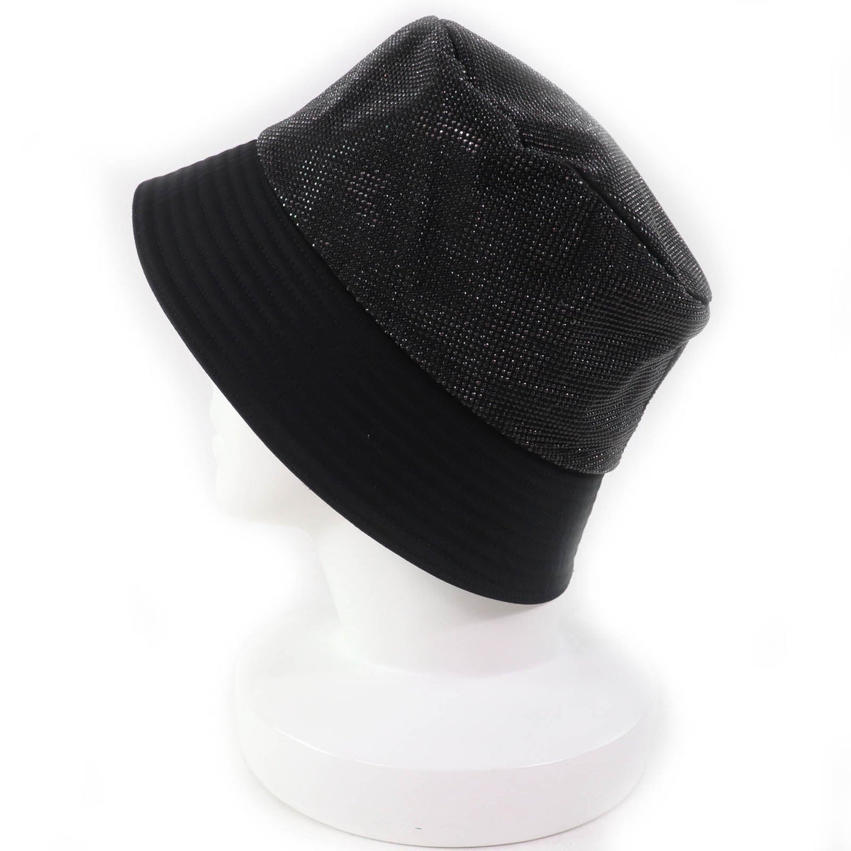 Prada Re-Nylon Logo Rhinestone Bucket Hat