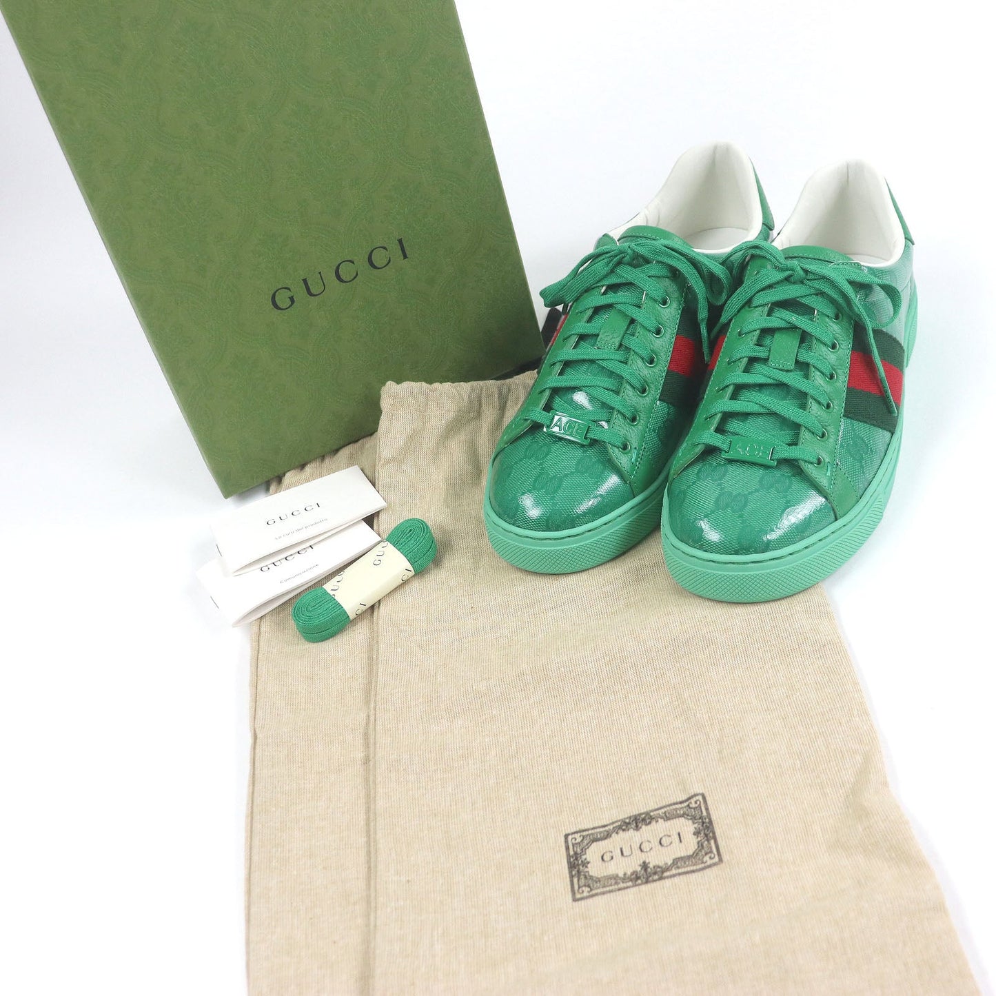 Gucci Ace Web line GG crystal Low Cut Sneakers