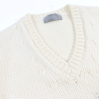 Dior DUNCAN GRANT AND CHARLESTON Knit Embroidered Patch V-neck Sweater