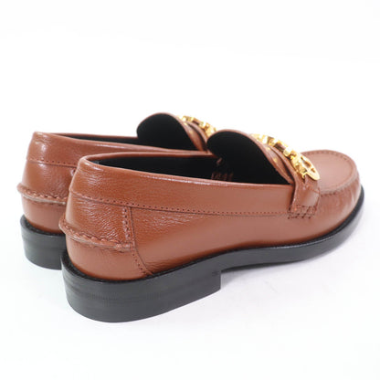 Gucci Logo Metal Leather Loafers