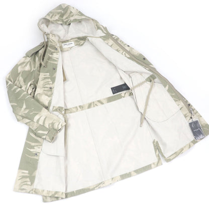 Saint Laurent Paris Leaf Print Mod Coat Coat