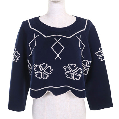 Christian Dior Clover Knit Cropped Top