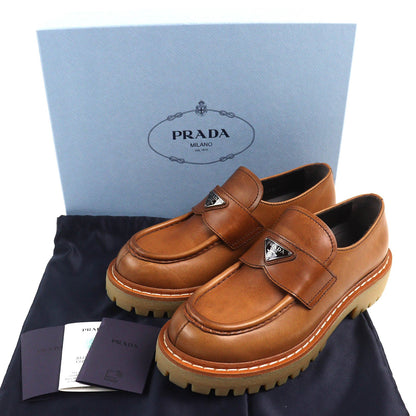 Prada Triangle Logo Leather Loafers