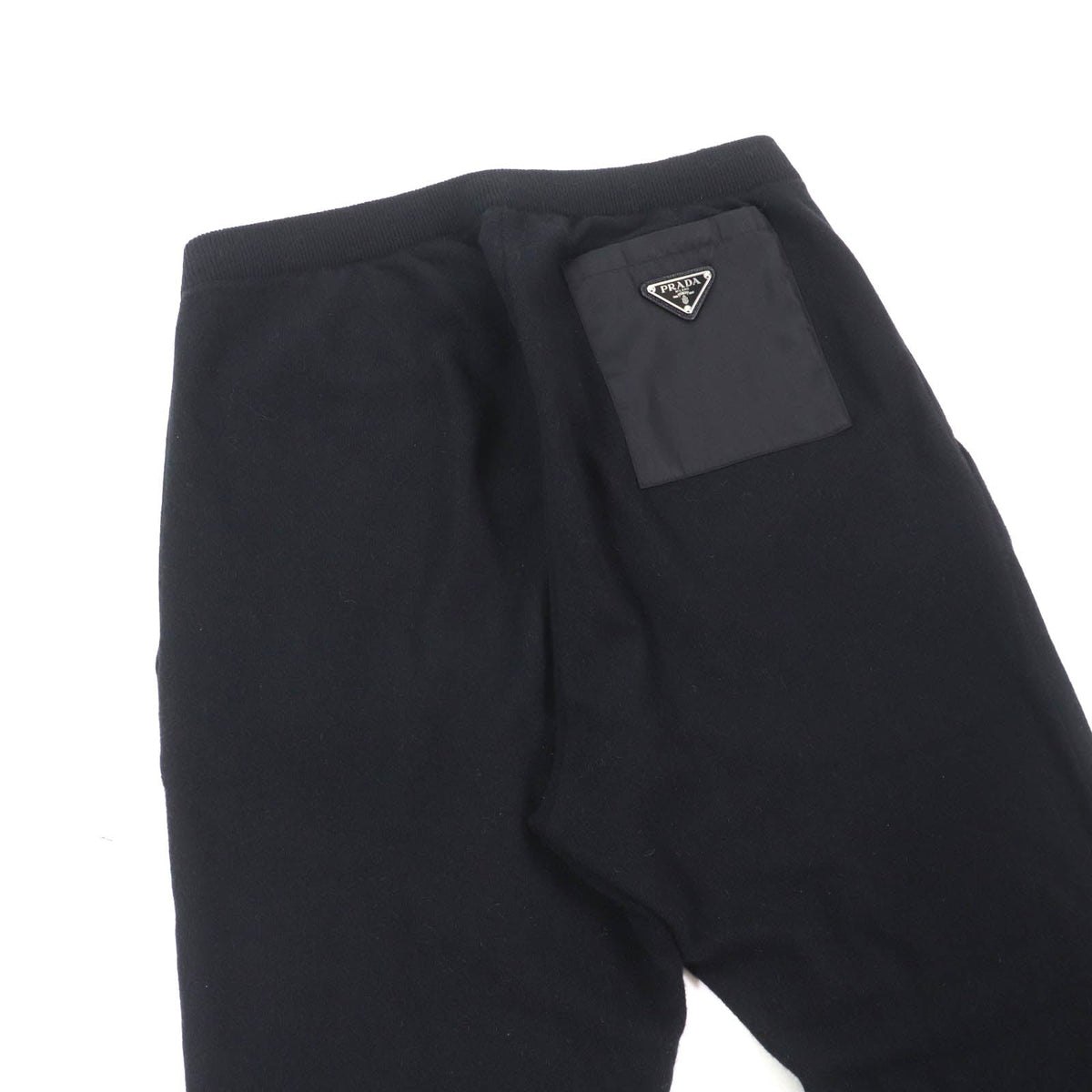 Prada RE-NYLON Triangle Logo Knit Switching Wool Pants