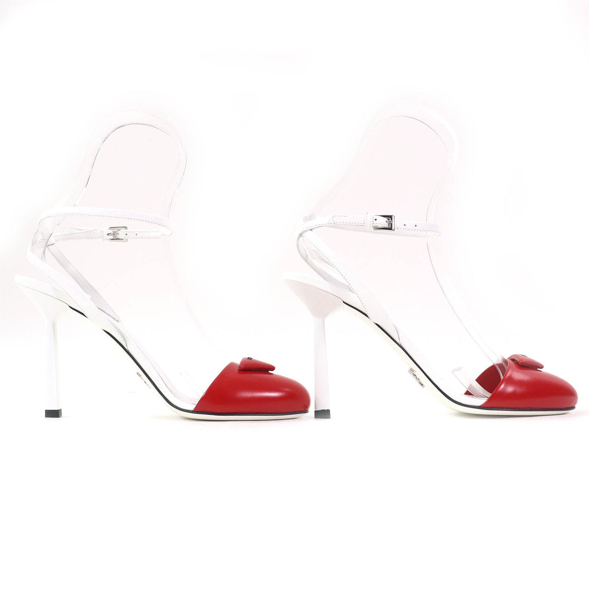 Prada Triangle Logo Strap Leather Pumps